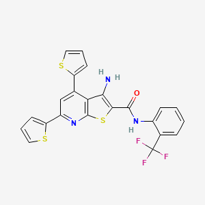 3-amino-4,6-di(thiophen-2-yl)-N-[2-(trifluoromethyl)phenyl]thieno[2,3-b]pyridine-2-carboxamide