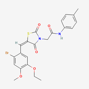 2-[(5E)-5-(2-bromo-5-ethoxy-4-methoxybenzylidene)-2,4-dioxo-1,3-thiazolidin-3-yl]-N-(4-methylphenyl)acetamide