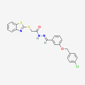 2-(1,3-benzothiazol-2-ylsulfanyl)-N'-[(E)-{3-[(4-chlorobenzyl)oxy]phenyl}methylidene]acetohydrazide