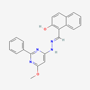 1-{(E)-[2-(6-methoxy-2-phenylpyrimidin-4-yl)hydrazinylidene]methyl}naphthalen-2-ol