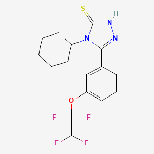 4-cyclohexyl-5-[3-(1,1,2,2-tetrafluoroethoxy)phenyl]-4H-1,2,4-triazole-3-thiol