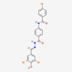 molecular formula C21H14Br3N3O3 B10899484 4-bromo-N-(4-{[(2E)-2-(3,5-dibromo-4-hydroxybenzylidene)hydrazinyl]carbonyl}phenyl)benzamide 