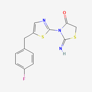 3-[5-[(4-Fluorophenyl)methyl]-1,3-thiazol-2-yl]-2-imino-1,3-thiazolidin-4-one