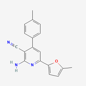 molecular formula C18H15N3O B10899535 2-Amino-6-(5-methylfuran-2-yl)-4-(4-methylphenyl)pyridine-3-carbonitrile 