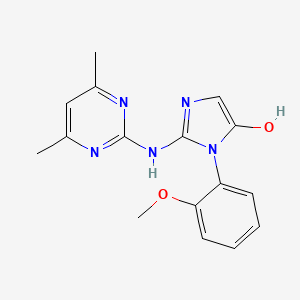 molecular formula C16H17N5O2 B10899545 2-[(4,6-dimethylpyrimidin-2-yl)amino]-1-(2-methoxyphenyl)-1H-imidazol-5-ol 