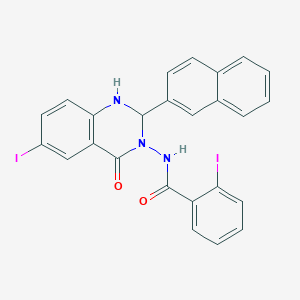 2-iodo-N-[6-iodo-2-(naphthalen-2-yl)-4-oxo-1,4-dihydroquinazolin-3(2H)-yl]benzamide