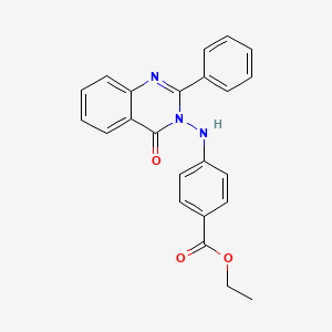 molecular formula C23H19N3O3 B10899573 ethyl 4-[(4-oxo-2-phenylquinazolin-3(4H)-yl)amino]benzoate 