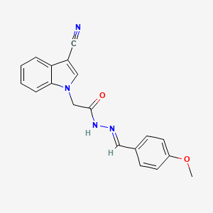 molecular formula C19H16N4O2 B10899612 2-(3-cyano-1H-indol-1-yl)-N'-[(E)-(4-methoxyphenyl)methylidene]acetohydrazide 