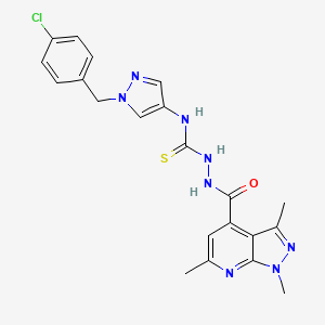 N-[1-(4-chlorobenzyl)-1H-pyrazol-4-yl]-2-[(1,3,6-trimethyl-1H-pyrazolo[3,4-b]pyridin-4-yl)carbonyl]hydrazinecarbothioamide