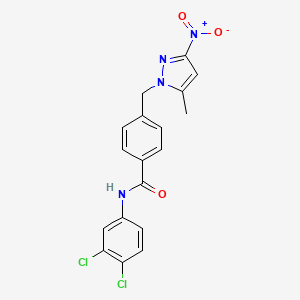 N-(3,4-dichlorophenyl)-4-[(5-methyl-3-nitro-1H-pyrazol-1-yl)methyl]benzamide