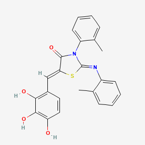 molecular formula C24H20N2O4S B10899705 (2Z,5Z)-3-(2-methylphenyl)-2-[(2-methylphenyl)imino]-5-(2,3,4-trihydroxybenzylidene)-1,3-thiazolidin-4-one 