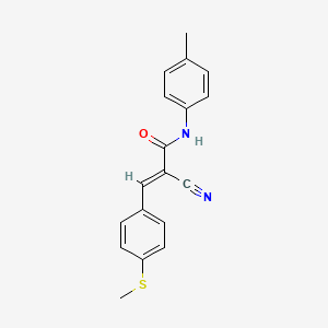 (2E)-2-cyano-N-(4-methylphenyl)-3-[4-(methylsulfanyl)phenyl]prop-2-enamide