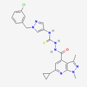 N-[1-(3-chlorobenzyl)-1H-pyrazol-4-yl]-2-[(6-cyclopropyl-1,3-dimethyl-1H-pyrazolo[3,4-b]pyridin-4-yl)carbonyl]hydrazinecarbothioamide