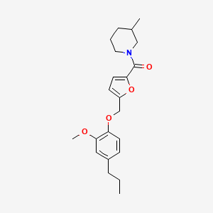 {5-[(2-Methoxy-4-propylphenoxy)methyl]furan-2-yl}(3-methylpiperidin-1-yl)methanone