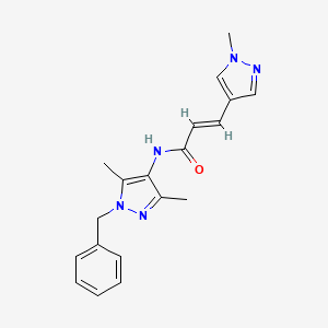 (2E)-N-(1-benzyl-3,5-dimethyl-1H-pyrazol-4-yl)-3-(1-methyl-1H-pyrazol-4-yl)prop-2-enamide