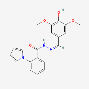 molecular formula C20H19N3O4 B10899775 N'-[(Z)-(4-hydroxy-3,5-dimethoxyphenyl)methylidene]-2-(1H-pyrrol-1-yl)benzohydrazide 