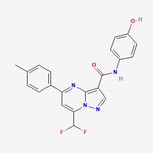 molecular formula C21H16F2N4O2 B10899824 7-(difluoromethyl)-N-(4-hydroxyphenyl)-5-(4-methylphenyl)pyrazolo[1,5-a]pyrimidine-3-carboxamide 