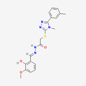 molecular formula C20H21N5O3S B10899827 N'-[(E)-(2-hydroxy-3-methoxyphenyl)methylidene]-2-{[4-methyl-5-(3-methylphenyl)-4H-1,2,4-triazol-3-yl]sulfanyl}acetohydrazide 