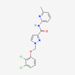 molecular formula C17H14Cl2N4O2 B10899898 1-[(2,3-dichlorophenoxy)methyl]-N-(6-methylpyridin-2-yl)-1H-pyrazole-3-carboxamide 