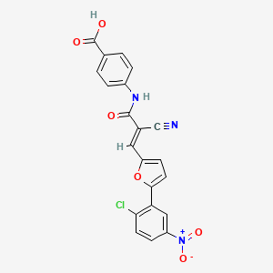 4-({(2E)-3-[5-(2-chloro-5-nitrophenyl)furan-2-yl]-2-cyanoprop-2-enoyl}amino)benzoic acid