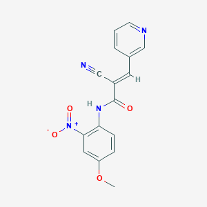 molecular formula C16H12N4O4 B10899913 (2E)-2-cyano-N-(4-methoxy-2-nitrophenyl)-3-(pyridin-3-yl)prop-2-enamide 