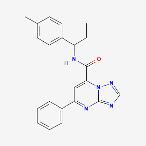 molecular formula C22H21N5O B10899930 N-[1-(4-methylphenyl)propyl]-5-phenyl[1,2,4]triazolo[1,5-a]pyrimidine-7-carboxamide 