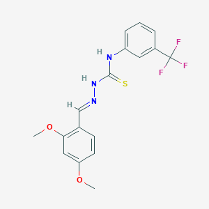 molecular formula C17H16F3N3O2S B10899932 (2E)-2-(2,4-dimethoxybenzylidene)-N-[3-(trifluoromethyl)phenyl]hydrazinecarbothioamide 