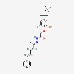 2-[2,6-dibromo-4-(2,4,4-trimethylpentan-2-yl)phenoxy]-N'-[(2E,3E,5E)-6-phenylhexa-3,5-dien-2-ylidene]acetohydrazide