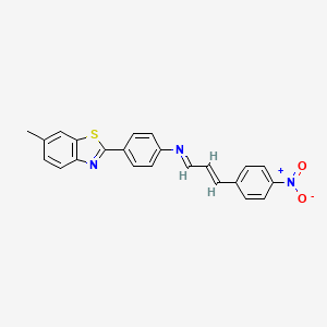 4-(6-methyl-1,3-benzothiazol-2-yl)-N-[(1E,2E)-3-(4-nitrophenyl)prop-2-en-1-ylidene]aniline