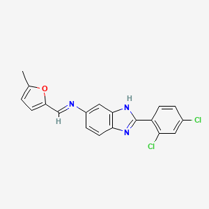 2-(2,4-dichlorophenyl)-N-[(E)-(5-methylfuran-2-yl)methylidene]-1H-benzimidazol-5-amine