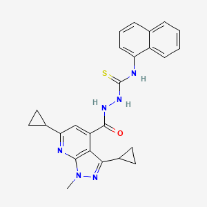 2-[(3,6-dicyclopropyl-1-methyl-1H-pyrazolo[3,4-b]pyridin-4-yl)carbonyl]-N-(naphthalen-1-yl)hydrazinecarbothioamide