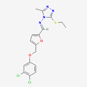 N-[(E)-{5-[(3,4-dichlorophenoxy)methyl]furan-2-yl}methylidene]-3-(ethylsulfanyl)-5-methyl-4H-1,2,4-triazol-4-amine