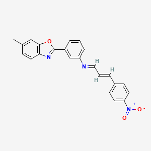 3-(6-methyl-1,3-benzoxazol-2-yl)-N-[(1E,2E)-3-(4-nitrophenyl)prop-2-en-1-ylidene]aniline