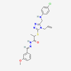 2-{[5-{[(4-chlorophenyl)amino]methyl}-4-(prop-2-en-1-yl)-4H-1,2,4-triazol-3-yl]sulfanyl}-N'-[(E)-(3-methoxyphenyl)methylidene]propanehydrazide