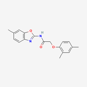 molecular formula C18H18N2O3 B10900019 2-(2,4-dimethylphenoxy)-N-(6-methyl-1,3-benzoxazol-2-yl)acetamide 