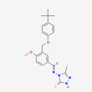 4-{[(E)-{3-[(4-tert-butylphenoxy)methyl]-4-methoxyphenyl}methylidene]amino}-5-methyl-4H-1,2,4-triazole-3-thiol