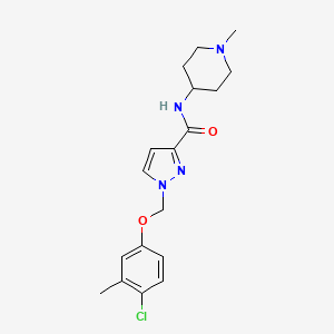 1-[(4-chloro-3-methylphenoxy)methyl]-N-(1-methylpiperidin-4-yl)-1H-pyrazole-3-carboxamide