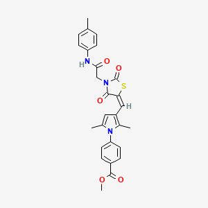 methyl 4-{2,5-dimethyl-3-[(E)-(3-{2-[(4-methylphenyl)amino]-2-oxoethyl}-2,4-dioxo-1,3-thiazolidin-5-ylidene)methyl]-1H-pyrrol-1-yl}benzoate