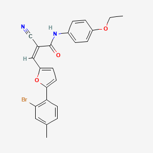 molecular formula C23H19BrN2O3 B10900059 (2Z)-3-[5-(2-bromo-4-methylphenyl)furan-2-yl]-2-cyano-N-(4-ethoxyphenyl)prop-2-enamide 