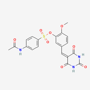 molecular formula C20H17N3O8S B10900072 2-methoxy-5-[(2,4,6-trioxotetrahydropyrimidin-5(2H)-ylidene)methyl]phenyl 4-(acetylamino)benzenesulfonate 