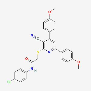 N-(4-chlorophenyl)-2-{[3-cyano-4,6-bis(4-methoxyphenyl)pyridin-2-yl]sulfanyl}acetamide