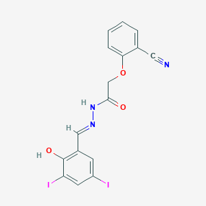 2-(2-cyanophenoxy)-N'-[(E)-(2-hydroxy-3,5-diiodophenyl)methylidene]acetohydrazide