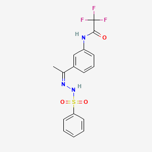 2,2,2-trifluoro-N-(3-{(1Z)-1-[2-(phenylsulfonyl)hydrazinylidene]ethyl}phenyl)acetamide