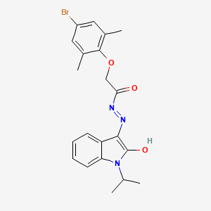 2-(4-bromo-2,6-dimethylphenoxy)-N'-[(3Z)-2-oxo-1-(propan-2-yl)-1,2-dihydro-3H-indol-3-ylidene]acetohydrazide