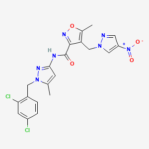 N-[1-(2,4-dichlorobenzyl)-5-methyl-1H-pyrazol-3-yl]-5-methyl-4-[(4-nitro-1H-pyrazol-1-yl)methyl]-1,2-oxazole-3-carboxamide