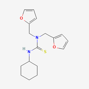 molecular formula C17H22N2O2S B10900107 3-Cyclohexyl-1,1-bis(furan-2-ylmethyl)thiourea 