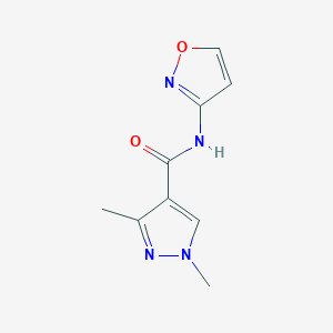 molecular formula C9H10N4O2 B10900137 1,3-dimethyl-N-(1,2-oxazol-3-yl)-1H-pyrazole-4-carboxamide 