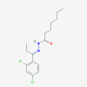 molecular formula C16H22Cl2N2O B10900142 N'-[(1E)-1-(2,4-dichlorophenyl)propylidene]heptanehydrazide 