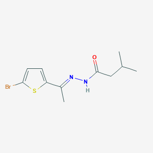 molecular formula C11H15BrN2OS B10900153 N'-[(1E)-1-(5-bromothiophen-2-yl)ethylidene]-3-methylbutanehydrazide 