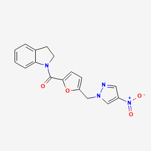 2,3-dihydro-1H-indol-1-yl{5-[(4-nitro-1H-pyrazol-1-yl)methyl]furan-2-yl}methanone